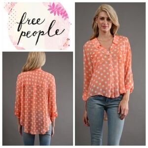 Free People Easy Rider Sheer Blouse Size Large
